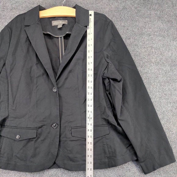 Eddie Bauer Women's Blazer Jacket Black 20 2 Button Long Sleeve Lined Career - Picture 12 of 14